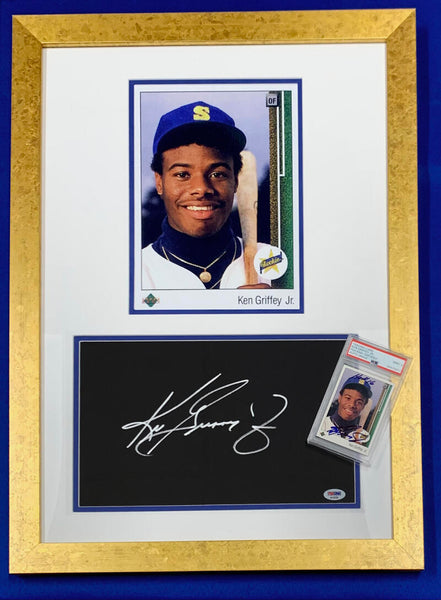 Rare Ken Griffey Jr Signed Star Rookie Autograph Display, Massive Signature. PSA Image 2