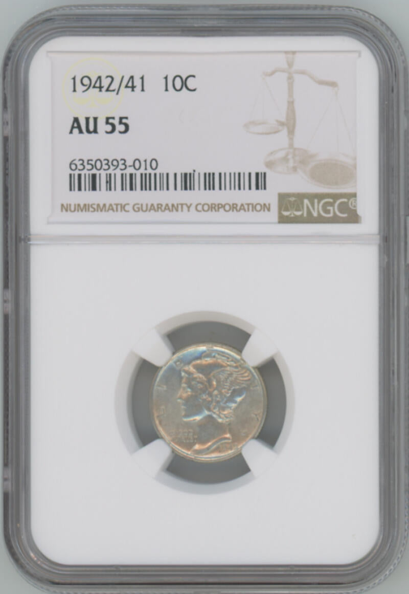 1942/41 Mercury Dime. NGC AU55 Image 1