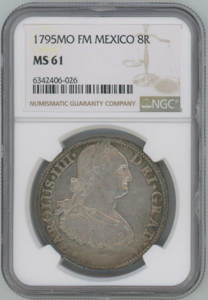 1795 MO FM Mexico 8 Reale. NGC MS61 Image 1