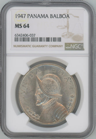 1947 Panama Silver Balboa, NGC MS64 Image 1