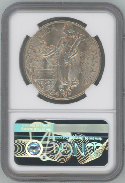 1947 Panama Silver Balboa, NGC MS64 Image 2