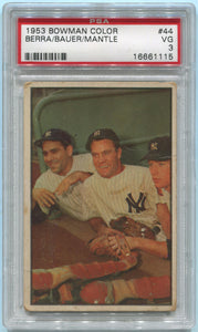 1953 Bowman Mickey Mantle, Yogi Berra, Hank Bauer #44, Nicely Centered. PSA VG 3 Image 1