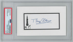 Buzz Aldrin Signed Cut Autograph Featuring Rocket Ship. PSA Auto Image 1