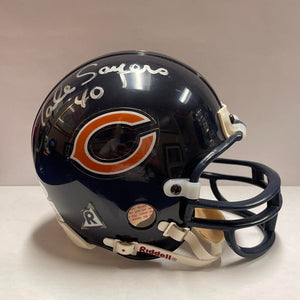 Gale Sayers Signed Inscribed 40 Mini Helmet. Auto PSA Image 1