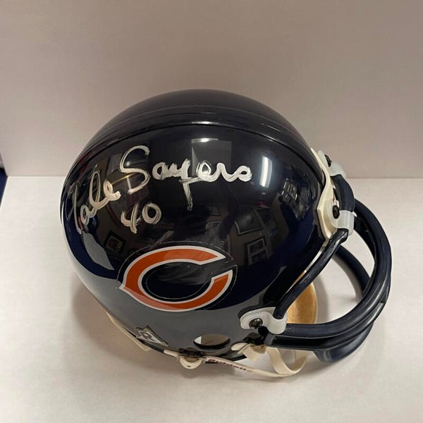 Gale Sayers Signed Inscribed 40 Mini Helmet. Auto PSA Image 2