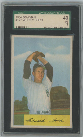 Whitey Ford 1954 Bowman Card. SGC 3 Image 1