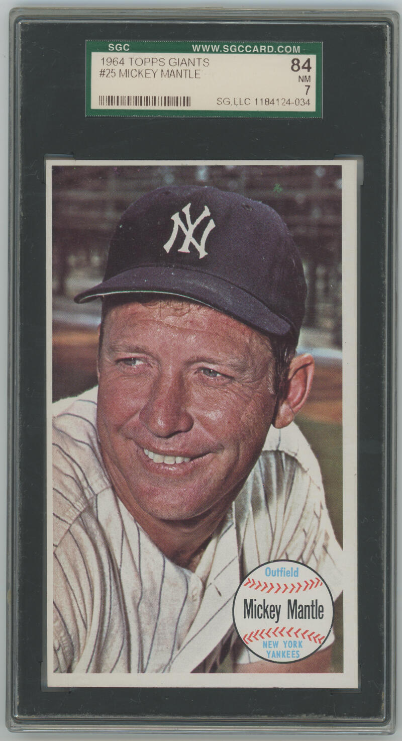 Mickey Mantle 1964 Topps Giants #25. SGC 7 Image 1