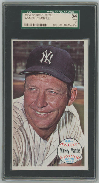 Mickey Mantle 1964 Topps Giants #25. SGC 7 Image 1