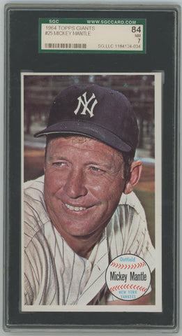 Mickey Mantle 1964 Topps Giants #25. SGC 7 Image 1