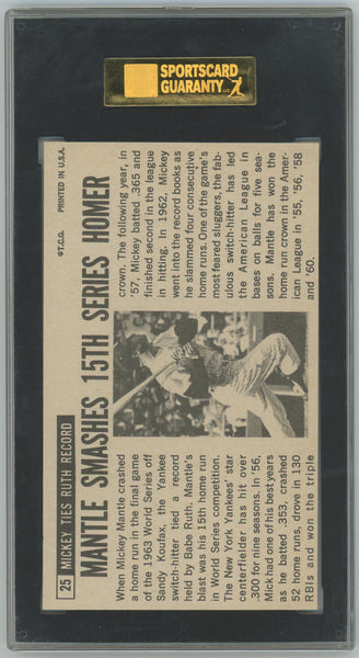 Mickey Mantle 1964 Topps Giants #25. SGC 7 Image 2