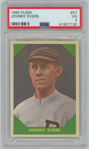 Johnny Evers 1960 Fleer Trading Card. PSA  Image 1