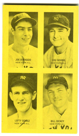 DiMaggio, Gherig, Gomez, Dickey 1977 Jim Rowe Exhibit Image 1