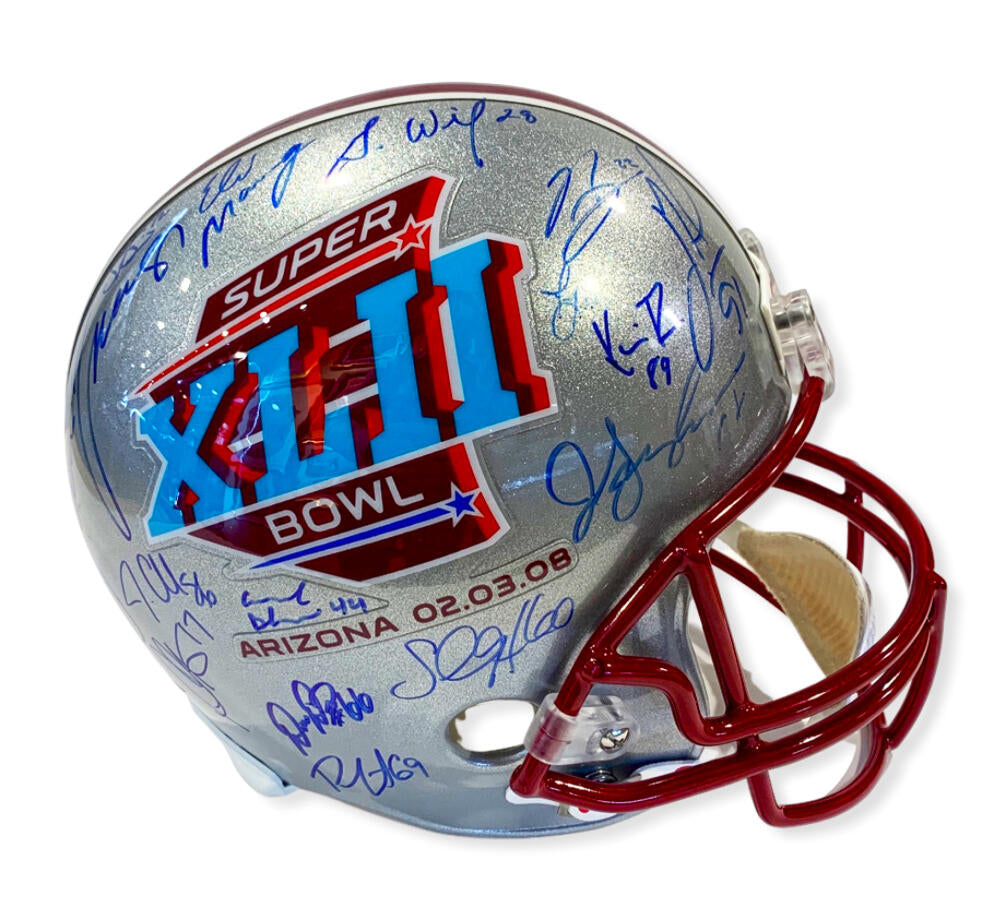 Rare NY Giants Super Bowl XLII Champs Team Signed Helmet 34 Sigs. LE /20. Steiner Image 1