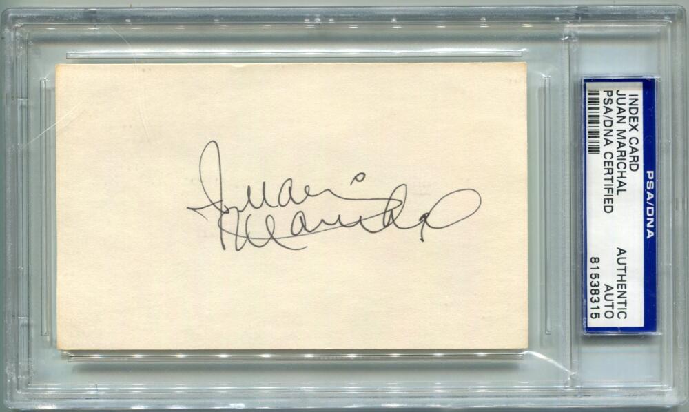 Juan Marichal Signed Cut Card. Auto PSA CS Image 1