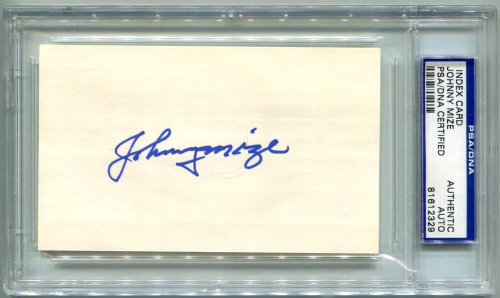 Johnny Mize Signed Cut Card. Auto PSA 81612329 CS Image 1