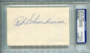 Red Schoendienst Signed Cut Card. Auto PSA CS Image 1