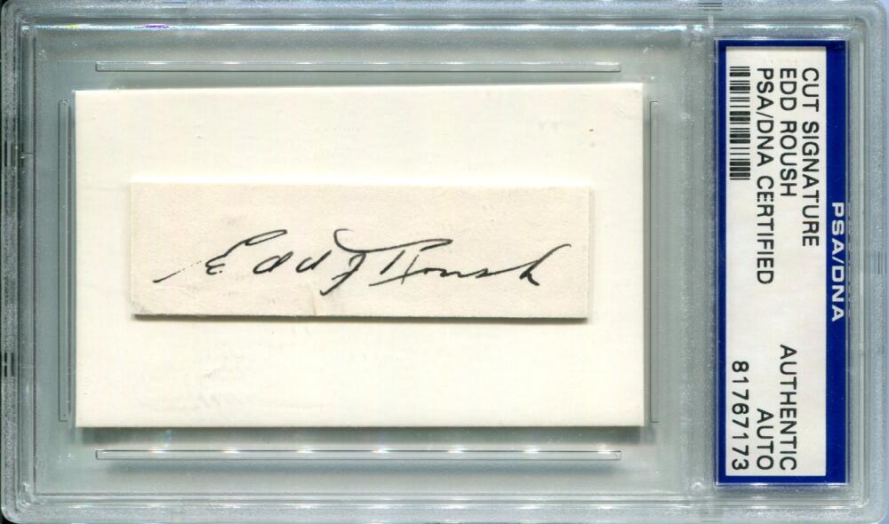 Edd Roush Signed Cut Card. Auto Authentic PSA CS Image 1