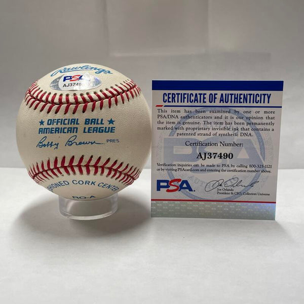 Bob Lemon Single Signed Baseball, Official Major League. PSA Image 2