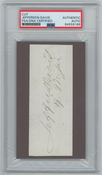 Jefferson Davis Signed Cut. PSA Authentic. Image 1