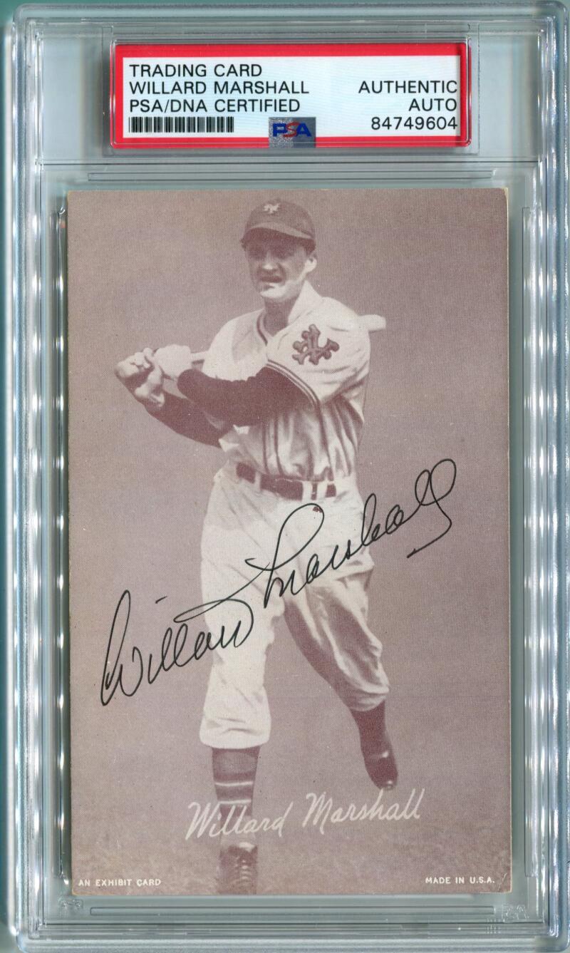 1950's Willard Marshall Signed Exhibit Card. Auto PSA Image 1