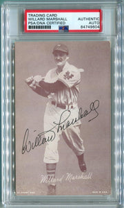 1950's Willard Marshall Signed Exhibit Card. Auto PSA Image 1