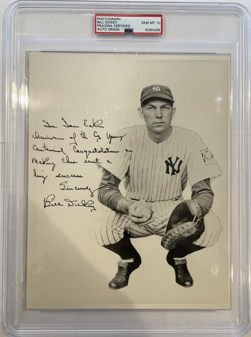 Unique Bill Dickey Signed Photo. PSA Gem 10 Image 1