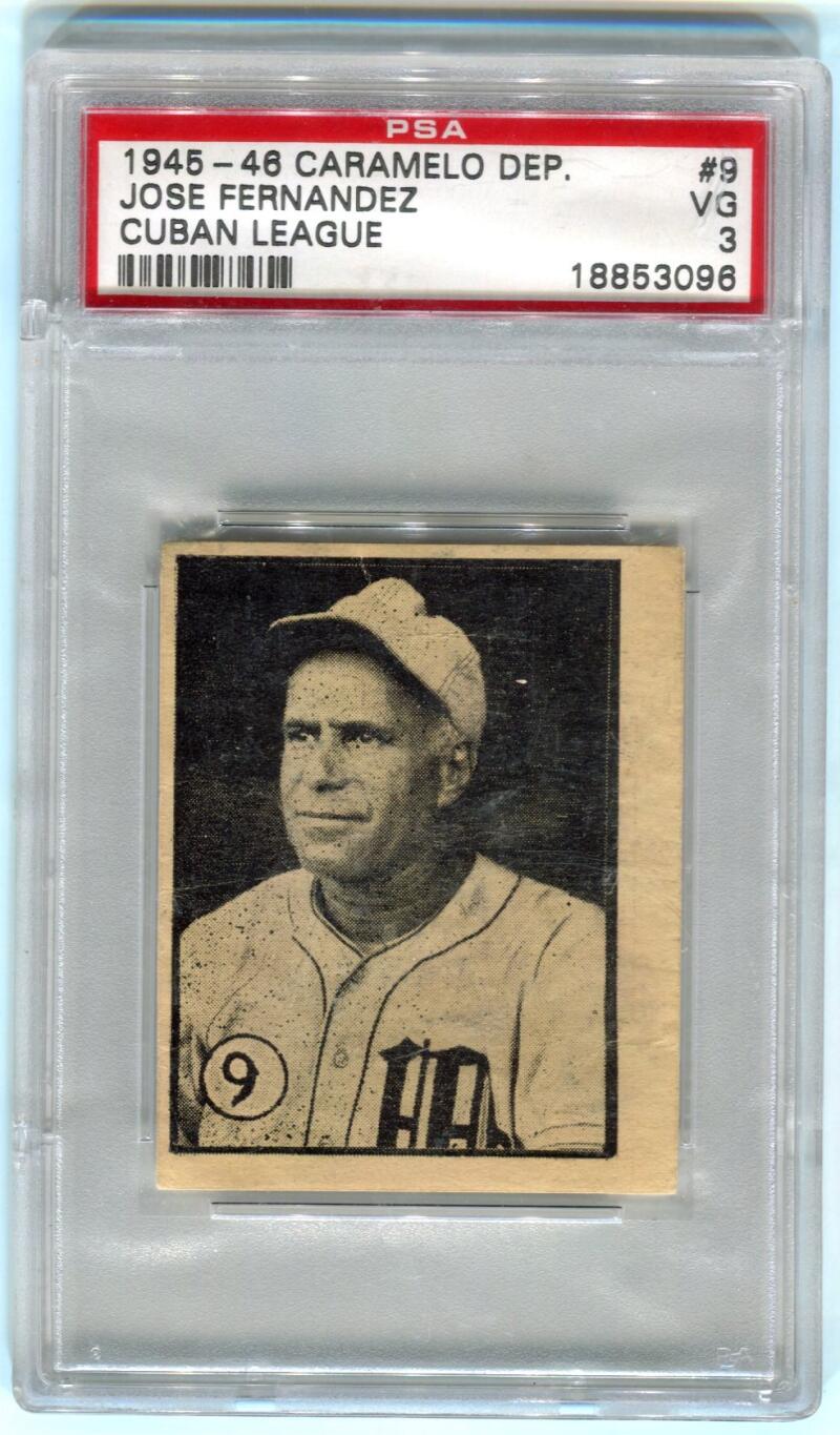 Jose Fernandez 1945-46 Caramelo Deportivo Cuban League Card. PSA 3 Image 1