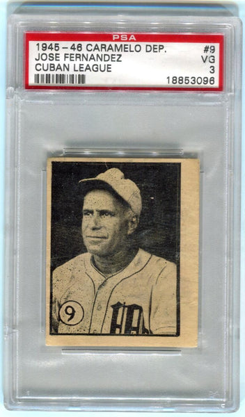 Jose Fernandez 1945-46 Caramelo Deportivo Cuban League Card. PSA 3 Image 1