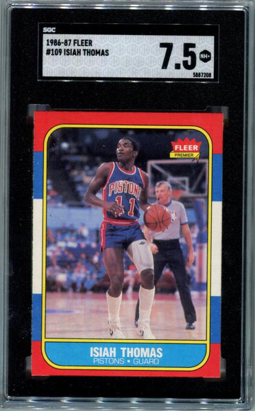 Isiah Thomas 1986 Fleer Rookie #109. SGC 7.5 Image 1