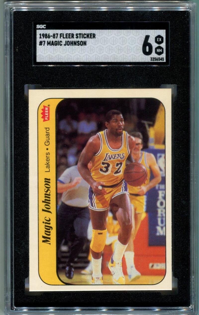 Magic Johnson 1986 Fleer Sticker #7. SGC 6 Image 1