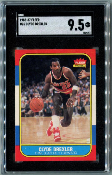 1986 Fleer Clyde Drexler #26. SGC 9.5 Image 1