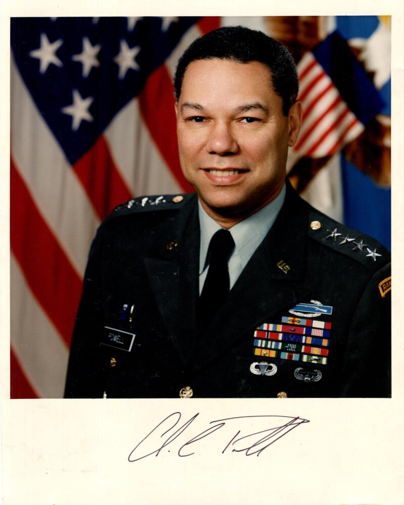 Colin Powell Rare Single-Signed Photograph. Auto PSA Image 1