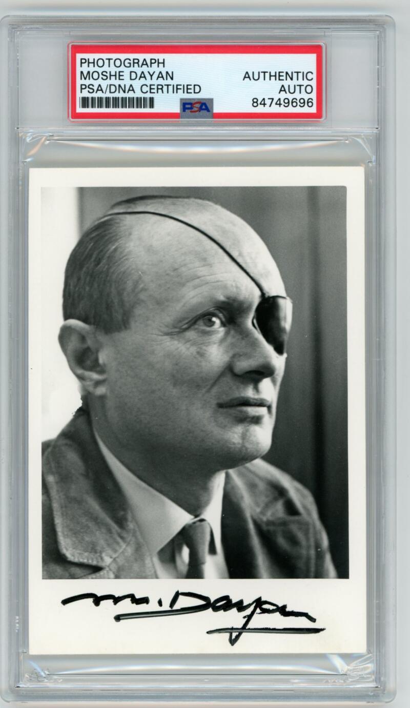 Moshe Dayan Photograph Signed Autograph Cut. Auto PSA/DNA Image 1