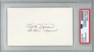 Spider Jorgensen Signed Index Card. Auto PSA Image 1