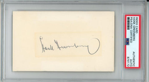 Hank Greenberg Signed Index Card. Auto PSA Image 1