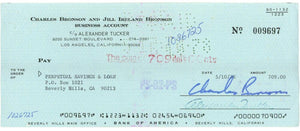 Charles Bronson Signed Check. PSA/DNA Image 1