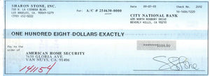 Sharon Stone Signed Check. Auto JSA Image 1