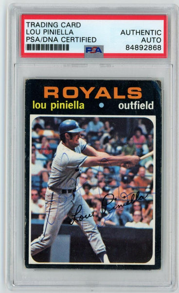 1971 Topps Lou Piniella Vintage Ballpoint Pen Signature #35. Auto PSA JM Image 1