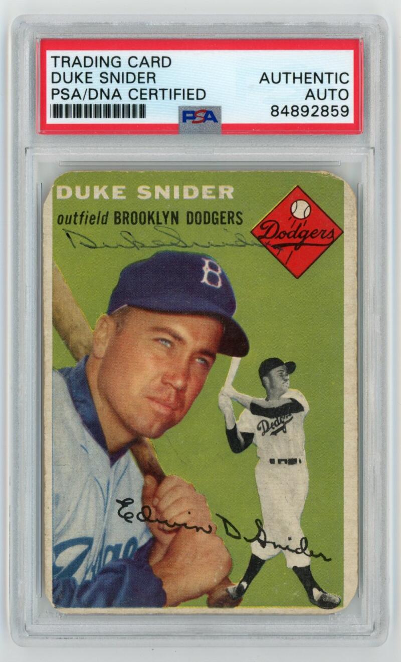 1954 Topps Duke Snider Ballpoint Signed Gorgeous Autograph. Auto PSA JM Image 1