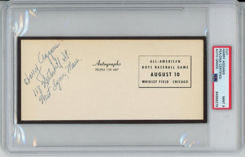 Harry Agganis Rare High School Signature & Inscription. Auto PSA Image 1