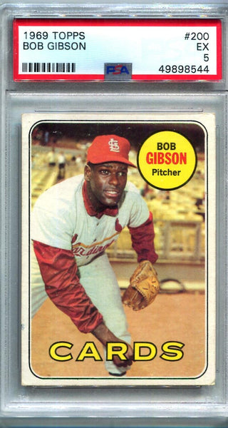 Bob Gibson 1969 Topps Trading Card. PSA Image 1