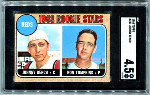 Johhny Bench 1968 Topps Trading Card. SGC Image 1