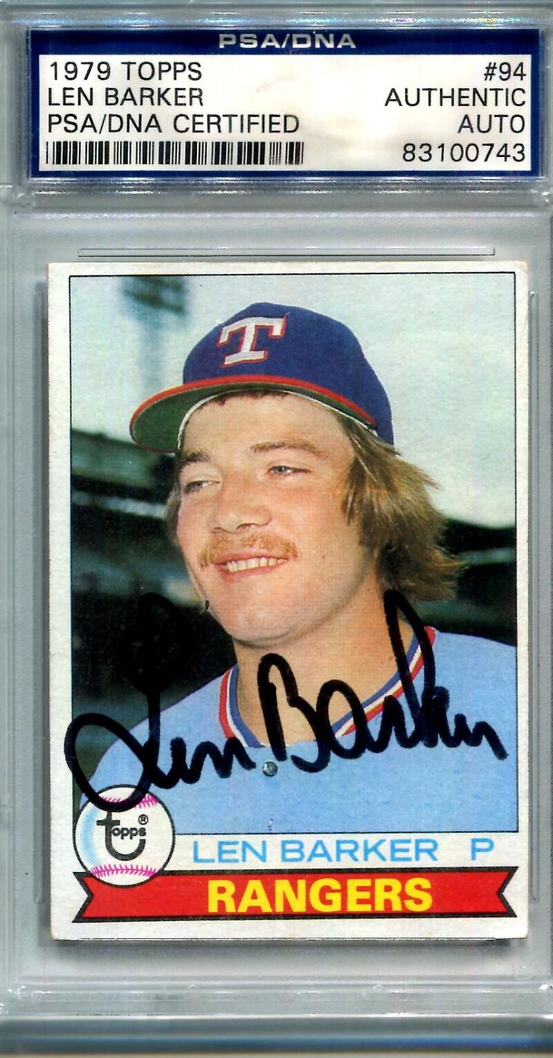 Len Baker Signed Topps Trading Card. Auto PSA/DNA Image 1