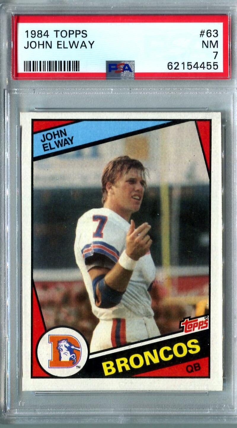 John Elway 1984 Topps Trading Card. Auto PSA Image 1