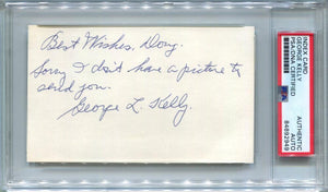 George Kelly Signed Index Card. PSA Authentic.(jm) Image 1