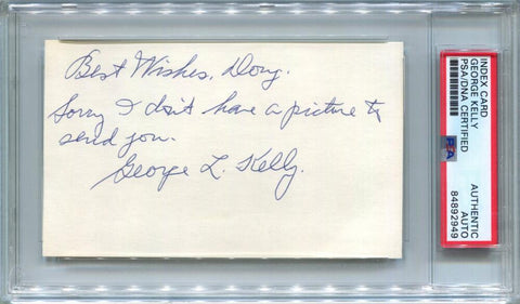 George Kelly Signed Index Card. PSA Authentic.(jm) Image 1