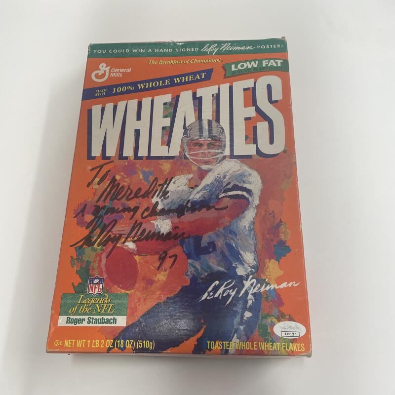 Leroy Neiman Signed and Personalized Wheaties Box. Auto JSA  Image 1