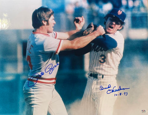 Pete Rose and Buddy Harrelson Signed 16x20 Photograph. Auto PSA Image 1