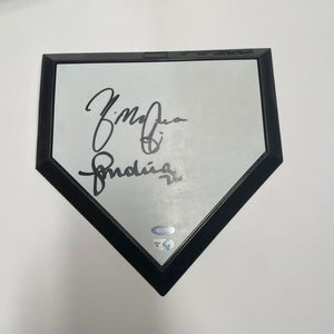 Yadier and Jose Molina Dual Signed Home Plate. Auto MLB + Steiner Image 1