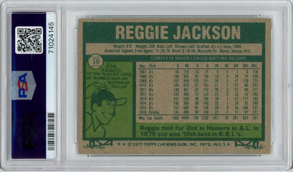 Reggie Jackson 1077 Topps #10. PSA 7 Image 2